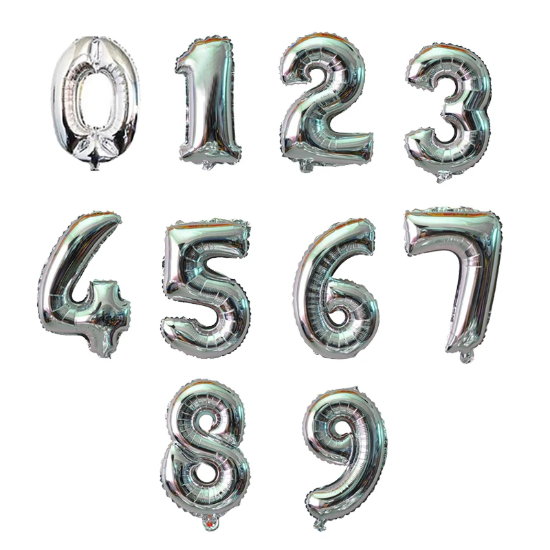 Chicinlife серебряные цифры фольгированные шары баннер для кексов искусственная