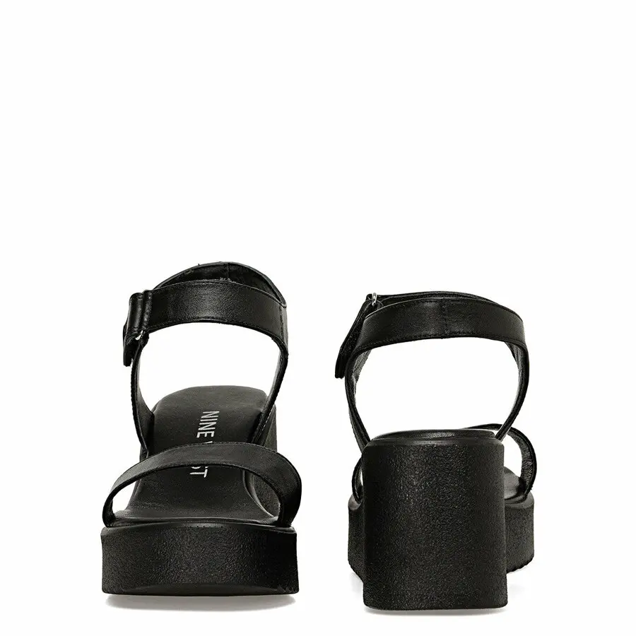 

Women Sandals Nine West Reman Black Women'S Wedge Heeled Sandals