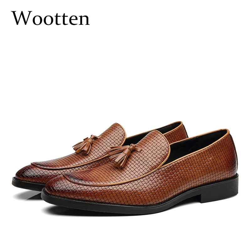 37-48 Мужская обувь повседневные Мокасины кожаные брендовые удобные классические