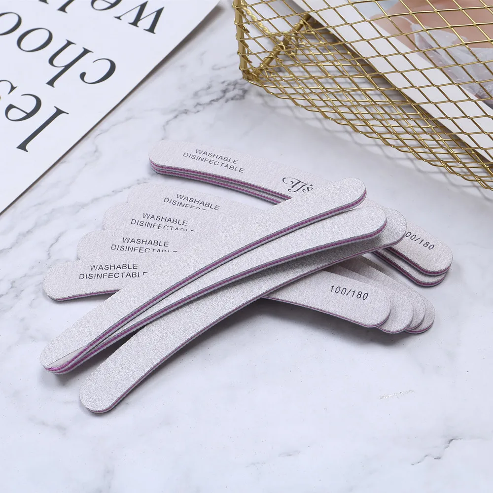 Набор профессиональных шлифовальных пилок для ногтей набор из 10 шт./лот серого