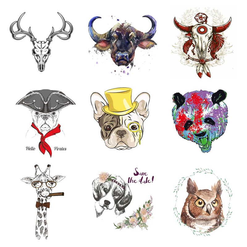 

Iron-on Transfers for Clothing Ironing Patches Animals Stickers Diy Badges Patch Flex Fusible Transfer Vinyl Adhesive Stripe A