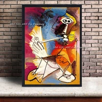 100 handmade copy picasso smoking man canvas oil painting wall art modern abstract picture for living room hotel decor