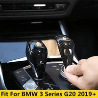 car accessories centre console gear knob head switch sticker cover trim for bmw 3 series g20 2019 2022 carbon fiber interior
