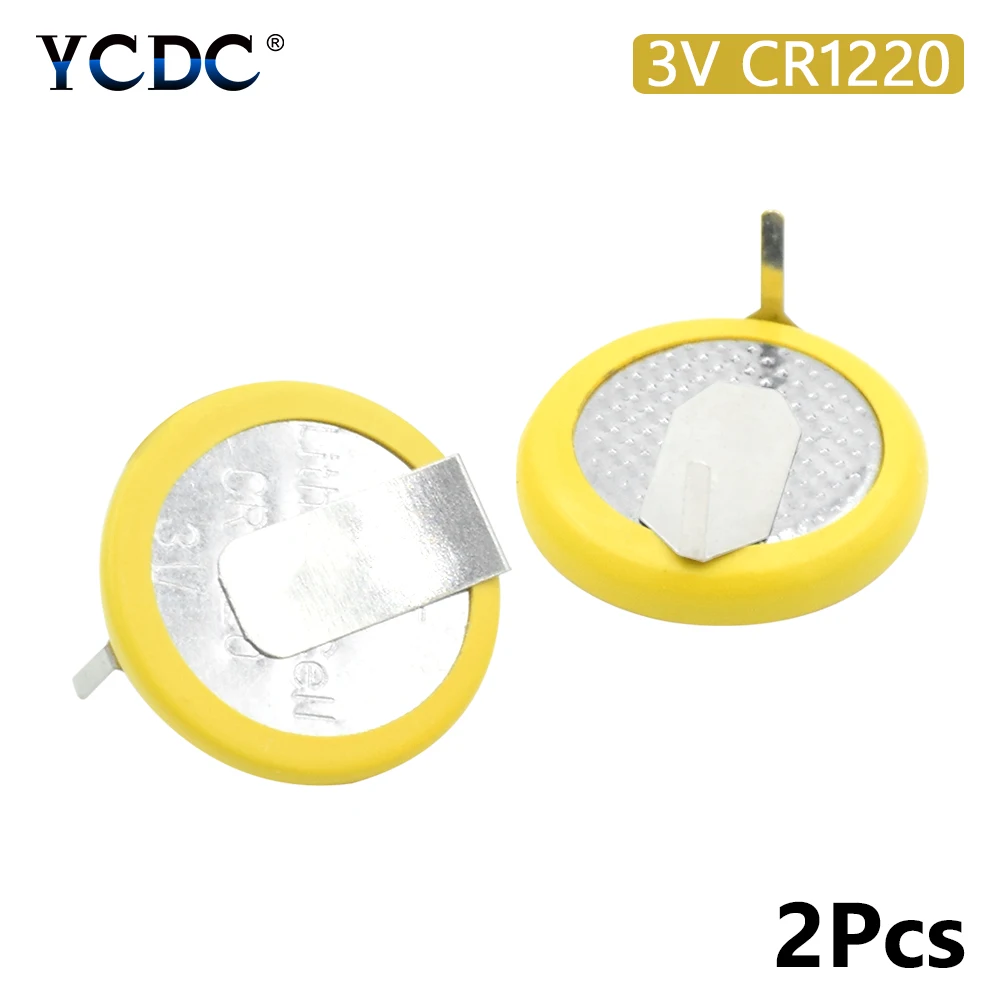 

2x 3V CR1220 CR 1220 Soldered Button Coin Battery With 2 Pins For Main Board Remote Control Toy E-dictionary Medical Device