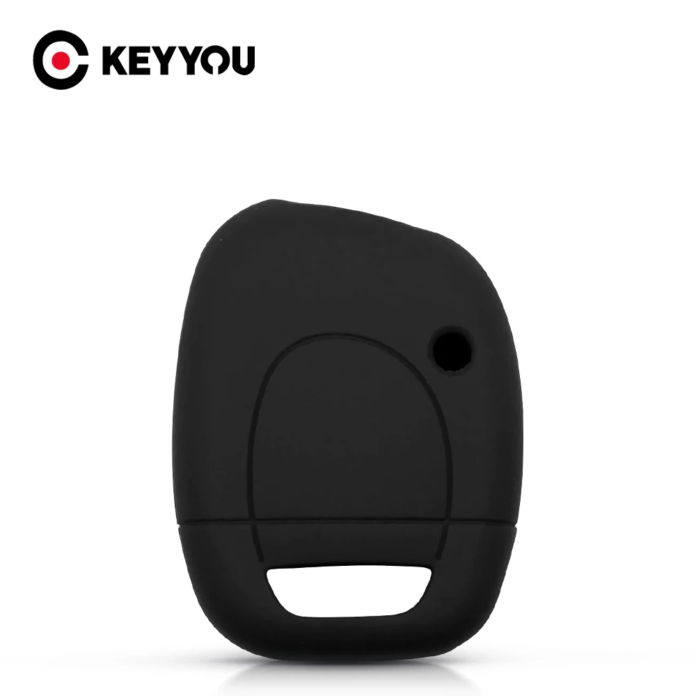 

Силиконовый резиновый чехол KEYYOU для автомобильного ключа, чехол с 1 кнопкой для Renault Clio Kangoo Master Teddy, чехол для ключа без ключа, защитный чехол-...