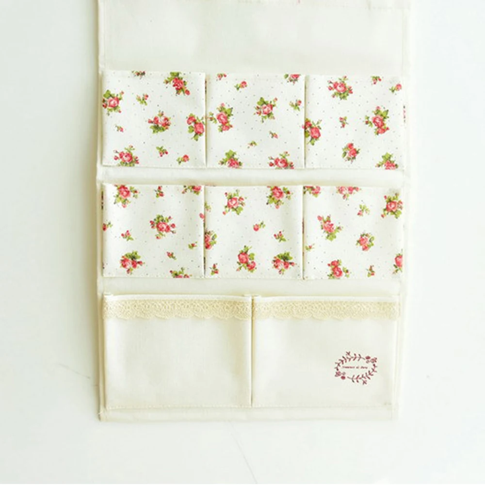 Маленькая Цветочная сумка из хлопка и льна с 8 карманами многофункциональная