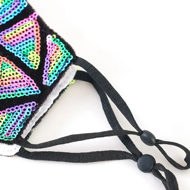 Новая красочная Геометрическая квадратная блестящая хлопковая маска для женщин