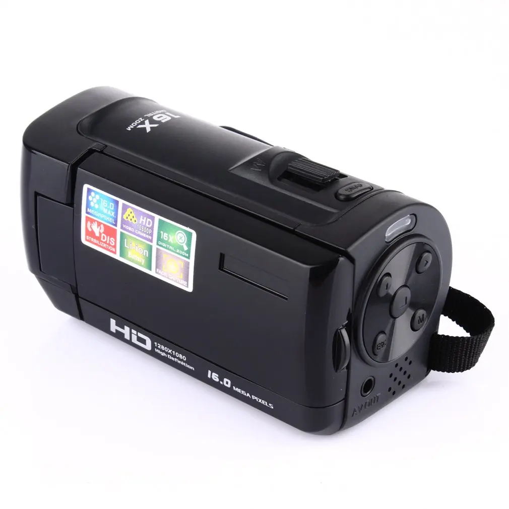 1080P Цифровая камера HDV видеокамера 16MP 16x зум COMS сенсор 270 градусов 2,7 дюймов TFT ЖК-экран