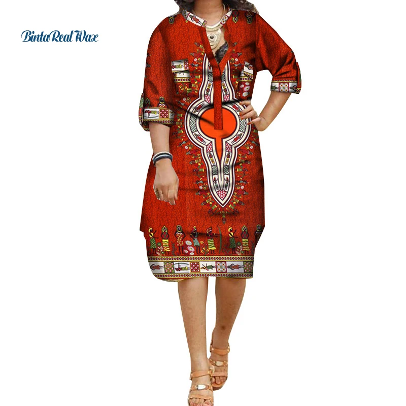 

Summer African Print Dresses for Women Yarn Pearls Patchwork Flare Sleeve Dress Party Bazin Riche African Women Clothing WY4760