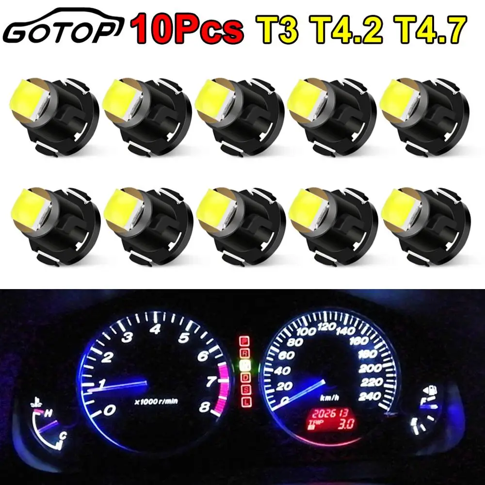 

Светодиодная лампа T3 T4.2 T4.7, суперъяркие чипы 3030SMD, 12 В, 10 шт.