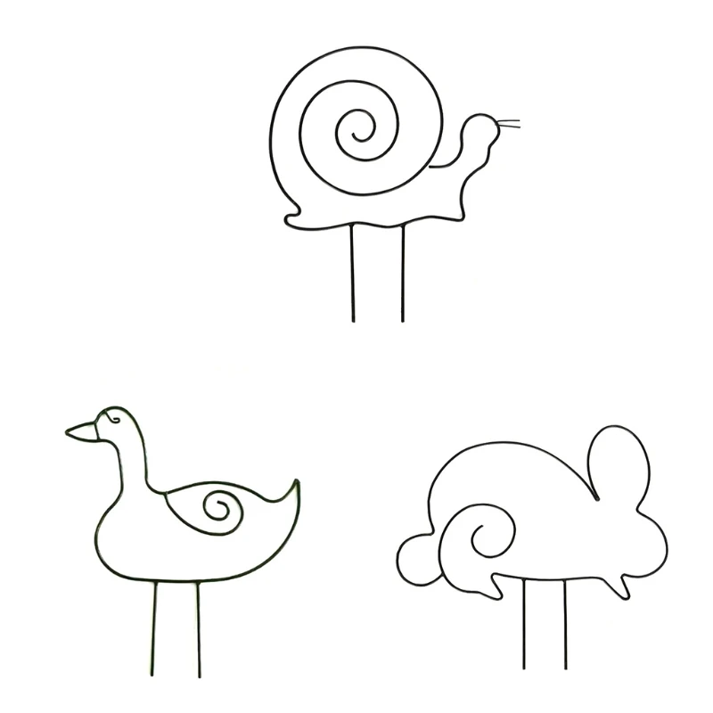 

Садовая решетка для подъема растений, цветов, симпатичный кролик, улитка, в форме животного, железная стойка, подставка для подъема на стойк...