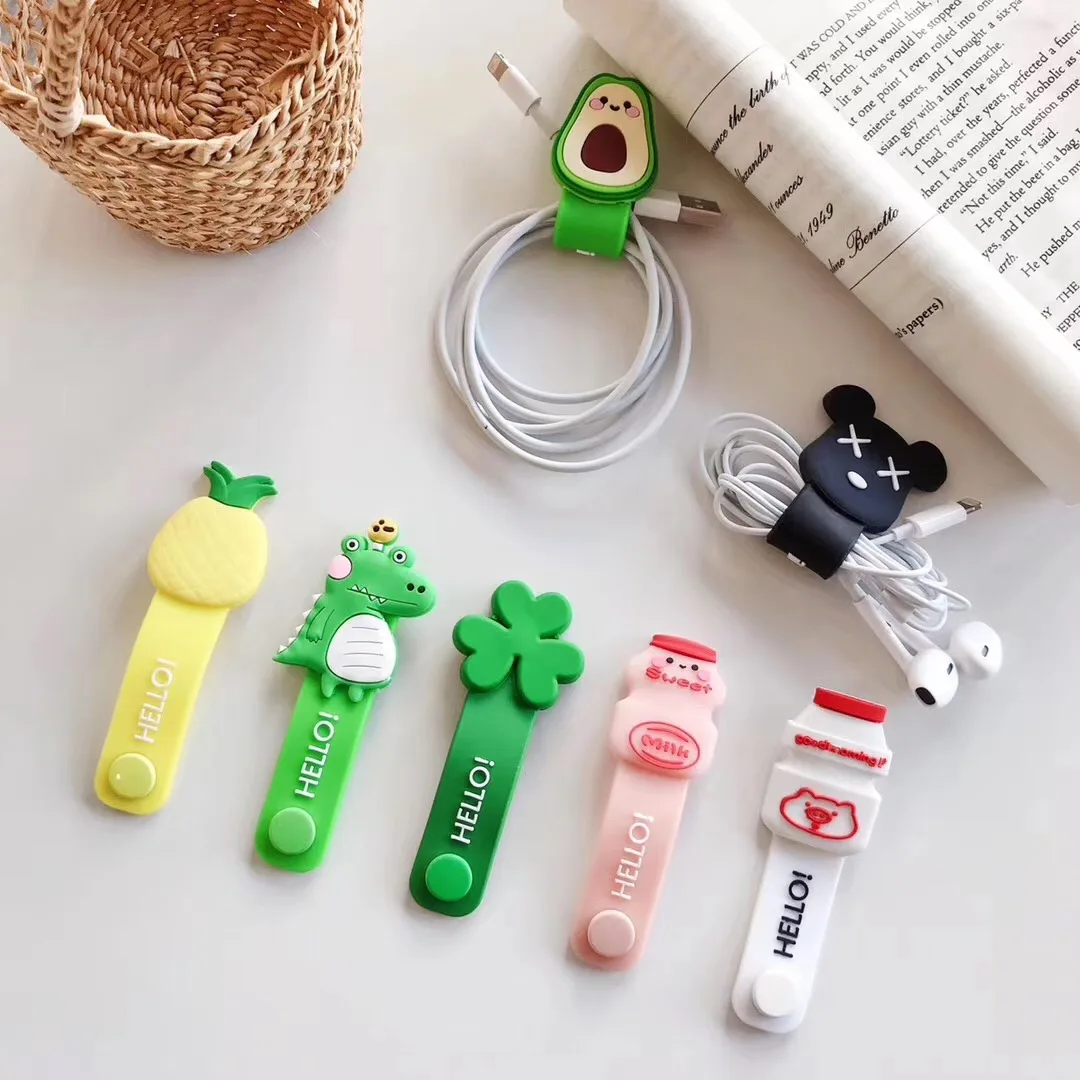 3D fashion cartoon fruit earphone cable storage tie for Apples millet Samsung Huawei various headset cables easy to carry |