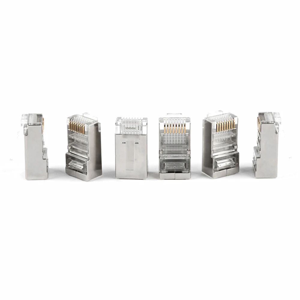 Соединитель RJ45 Cat5 Cat5e Cat6 экранированные штекеры сетевой соединитель клеммы Ethernet