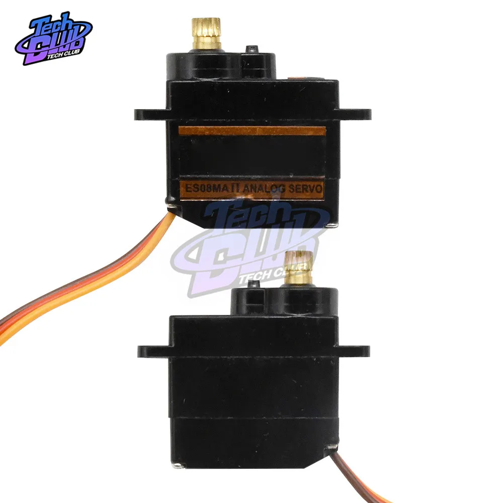 ES08MA II Mini металлическая Шестерня Аналоговый сервопривод цифровой микро рулевой 12