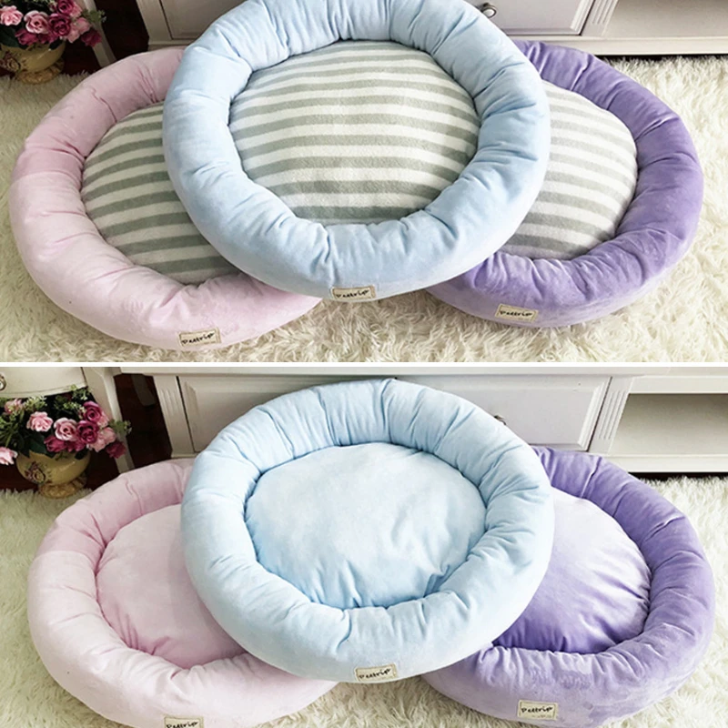 

Pet Dog Bed Mats Round Puppy Pads Winter Warm Velvet Soft Lounger Sofa For Kitten Puppy Cat Litter Nest Kennel With Pillow