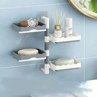 the soap box perforated free rotatable wall mounted soap box single layer double layer three layer drain toilet bathroom shelf