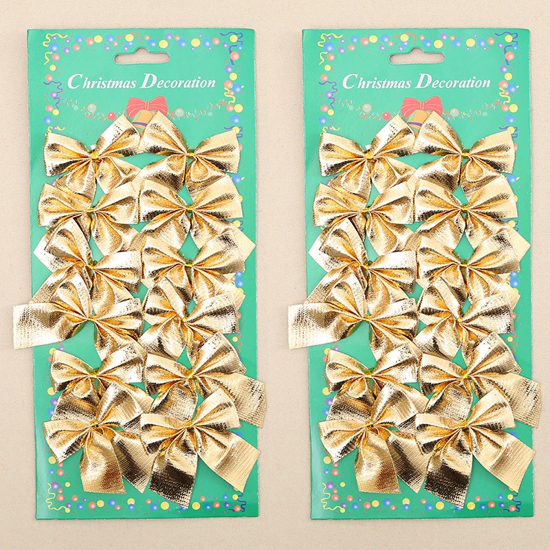 Рождественские вечерние украшения для дома дерево венки трости банты 24 шт 3D