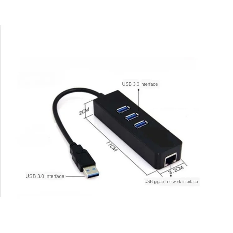 

USB Hub 3.0 Gigabit Network Card Splitter One For Three USB Computer Laptop Network Card