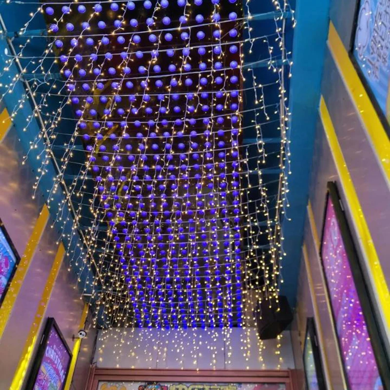 Linkable занавеска со звездами гирлянда для сосульки с 8 режимами рождественской