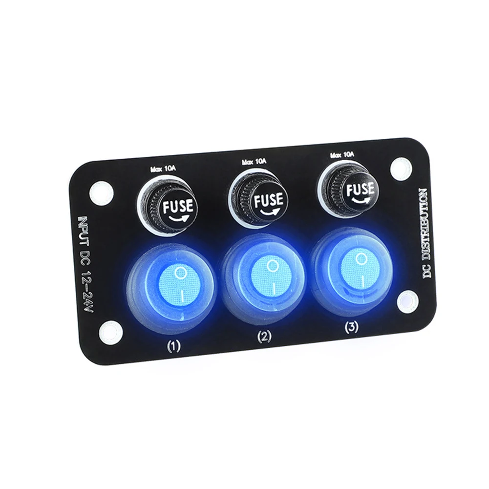 

3 Gang 6 Gang Rocker Switch Panel 12-24V On-OFF Toggle Switch Panel Waterproof with 10A Fuse for Cars Trucks SUV Marine Boat