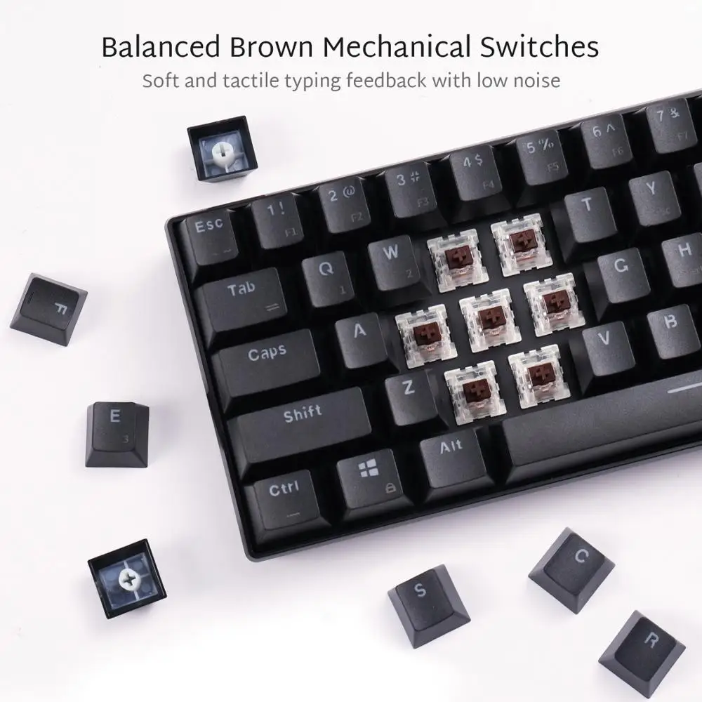 Беспроводная Механическая игровая клавиатура RK ROYAL KLUDGE RK61 60% PBT 61 клавиша