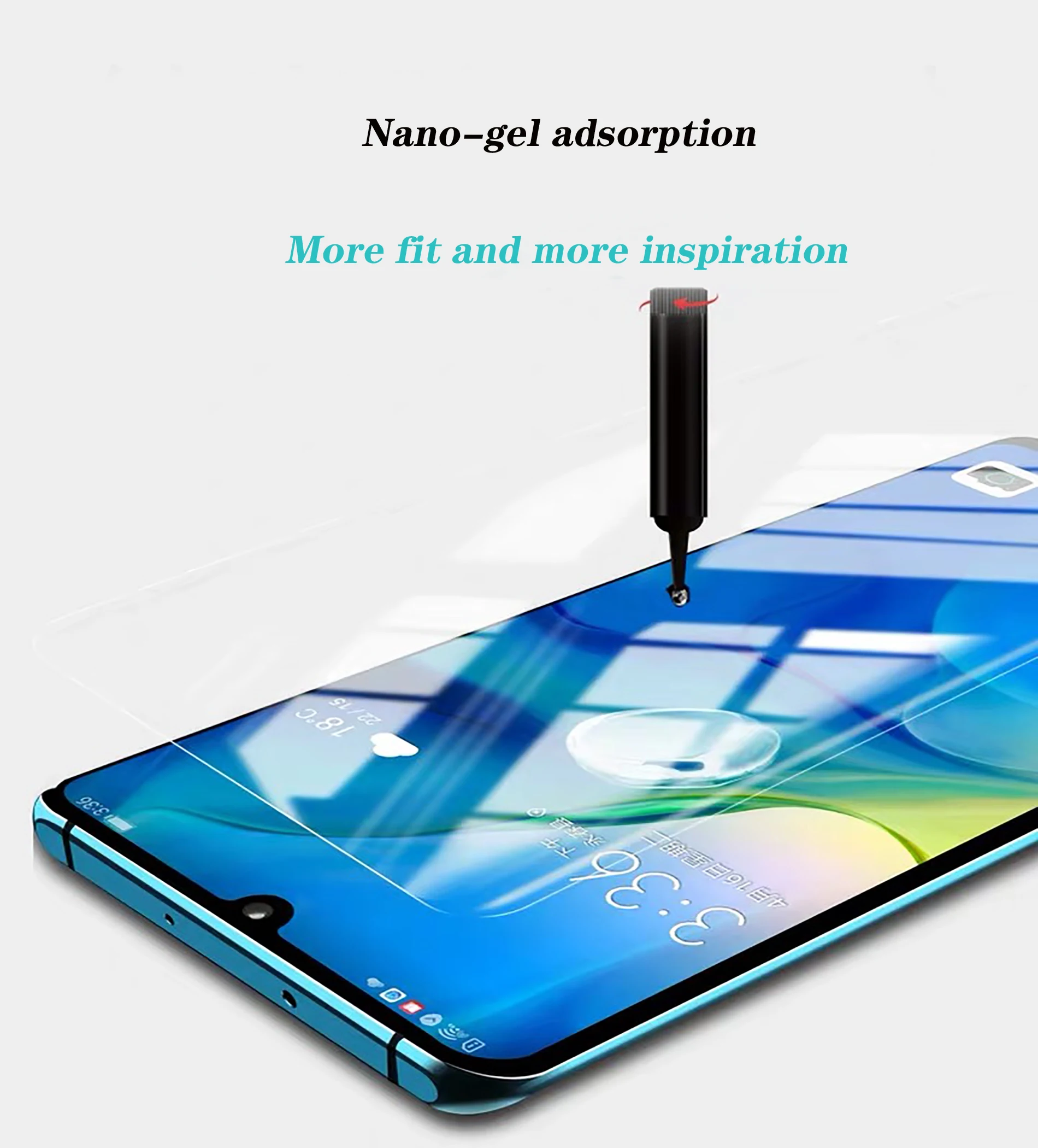 Прозрачный изогнутый УФ жидкий Полный Клей закаленное стекло для huawei P30 pro P20 lite mate