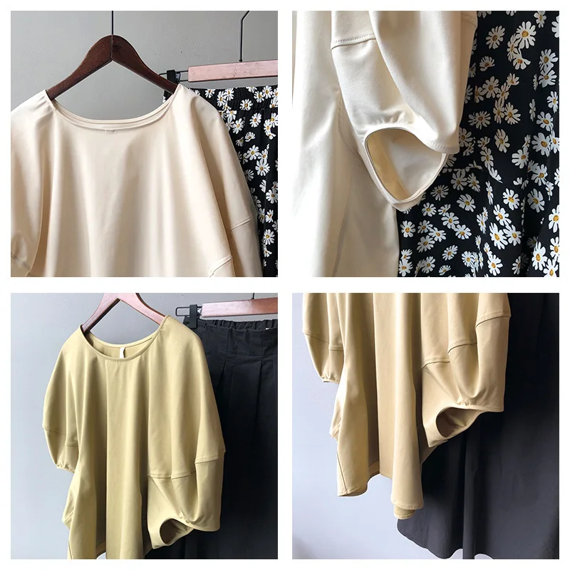 Женская футболка с коротким рукавом Свободный Топ круглым вырезом Летний сезон