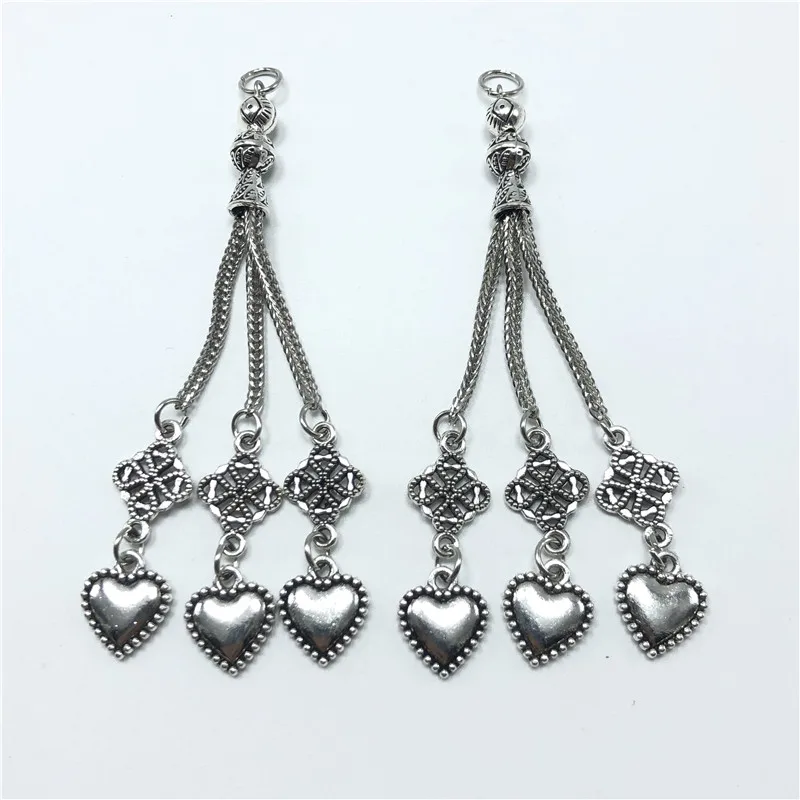 3 шт. кулон в форме сердца металлическая кисточка для изготовления ювелирных