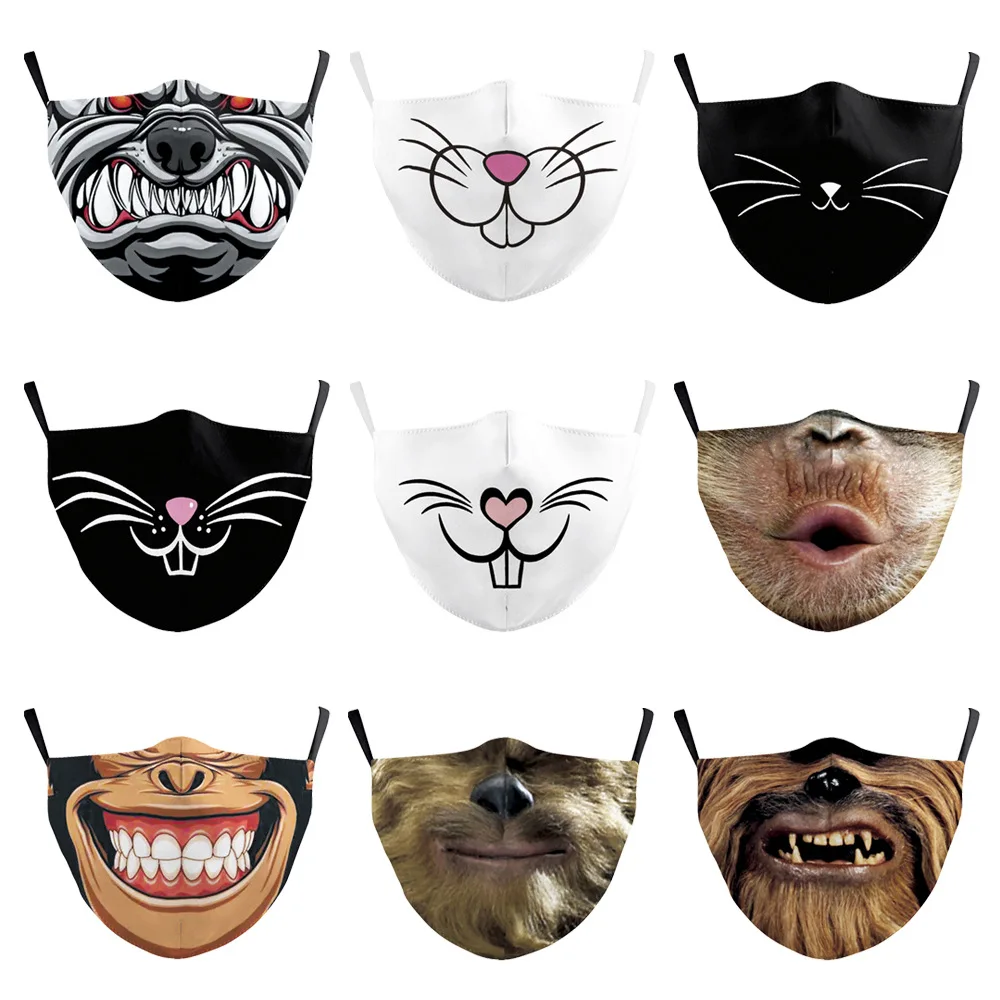 

Custom Fashion Anti Dust Smog Pollution Reusable Cloth Washable 3 Ply Halloween Face Mask Cotton Manufacturer