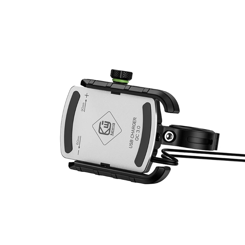 

12V 24V Motorcycle Mobile Phone Mount Stand Holder with QC3.0 USB Quick Charger