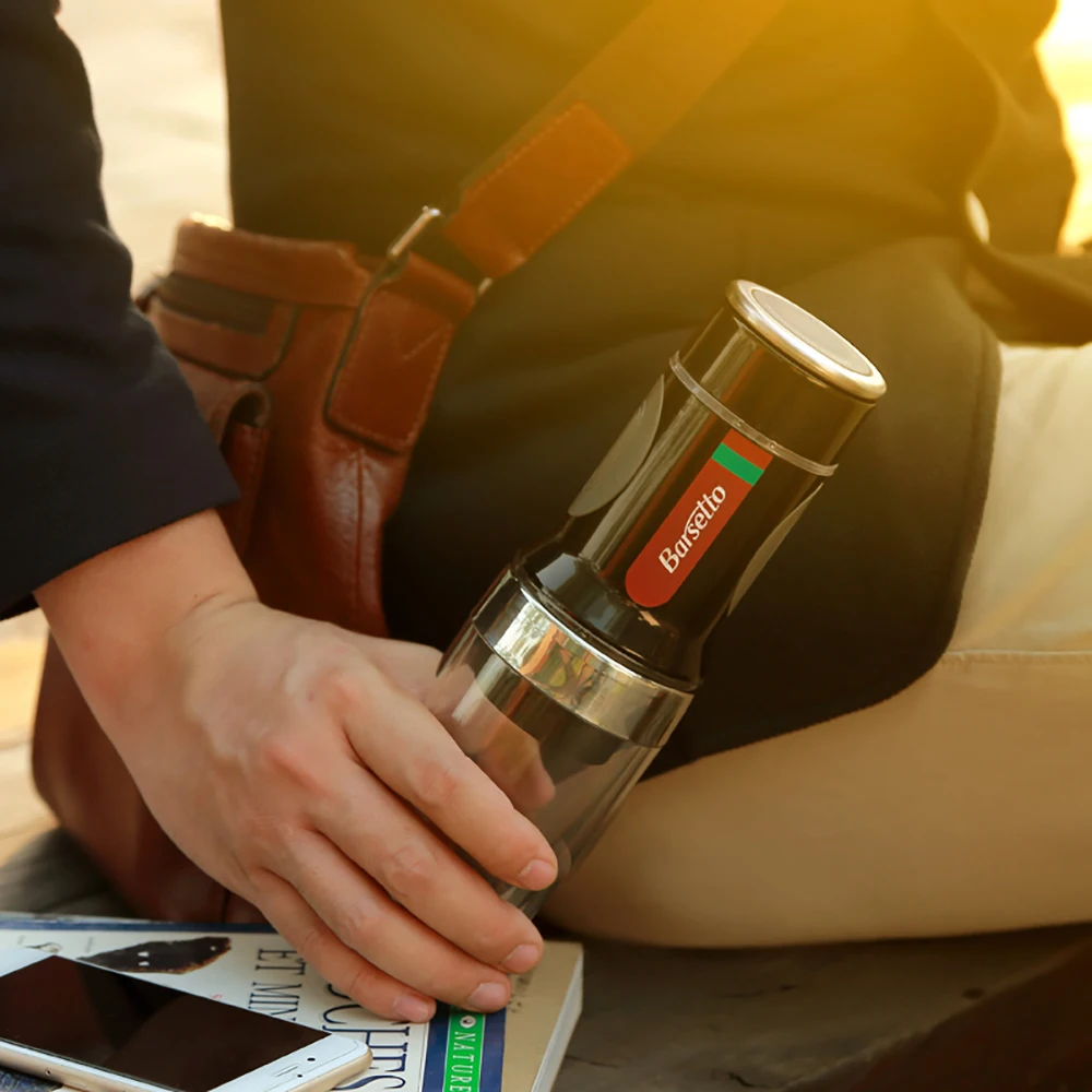 

Barsetto Portable Coffee Machine Manual Coffee Maker Capsule Coffees Machine Outdoor Travel Hand Press Espresso Powder Maker