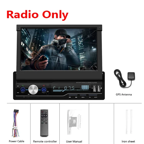 Radio Only AMPrime 1 din автомагнитола " сенсорный выдвижной Авторадио gps навигация Bluetooth MP5 Плеер FM USB аудио стерео Зеркало Ссылка Cam - Цвет: Radio Only