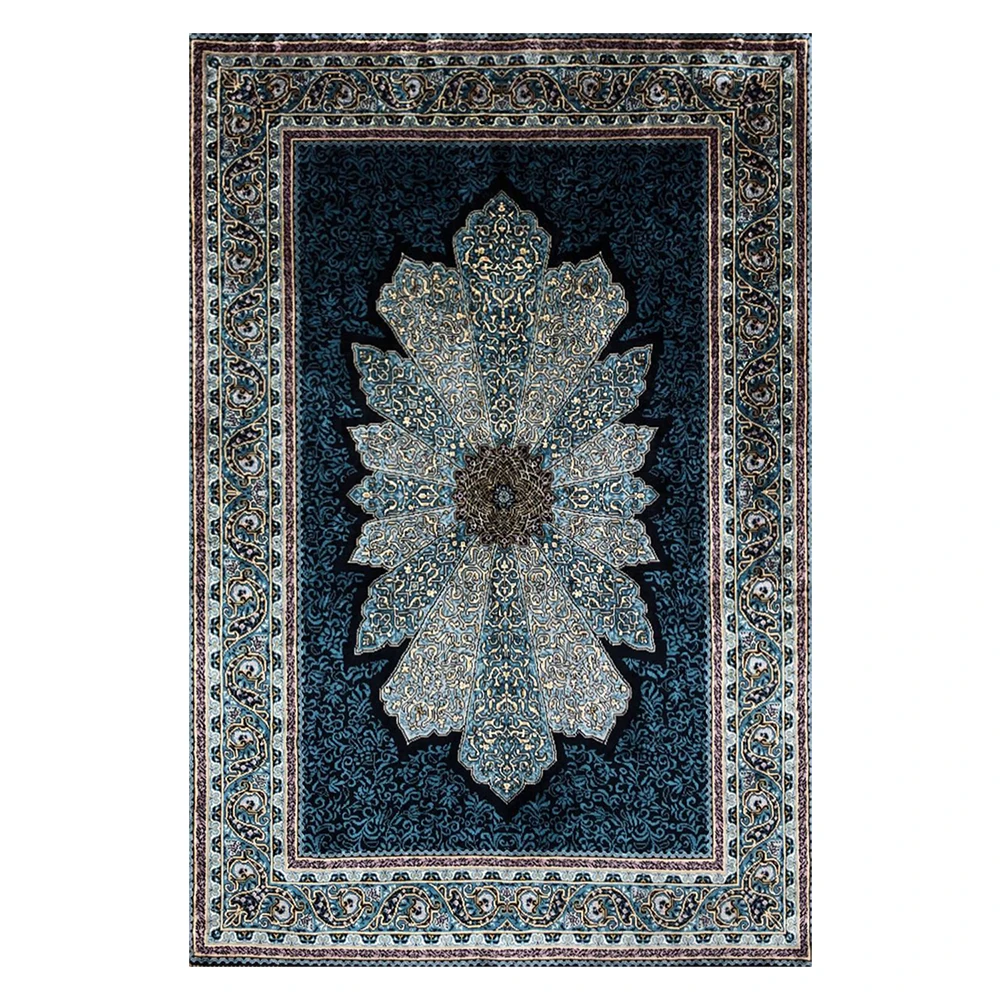 2x3 'ручной работы Турция синий шелковый ковер Decation номер коврик для