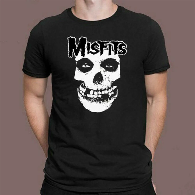 The Misfits панк рок группа логотип черепа Мужская Черная Футболка размер S M L XL 2XL 3XL
