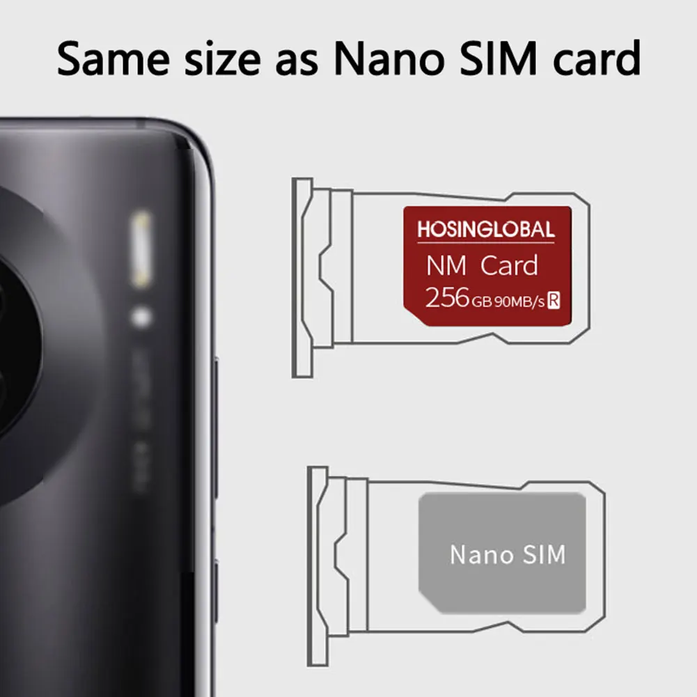 NM Card 128GB 256GB Nano Memory For Smart Phone Huawei Mate20 P40 Pro Series Nova5 6 MatePad Read 90MB/s Micro TF/SD |