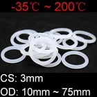 10 шт. белая уплотнительная кольцевая прокладка VMQ CS 3 мм OD 10  75 мм силиконовые уплотнительные кольца пищевого класса Силиконовое кольцо прокладка при высокой температуре