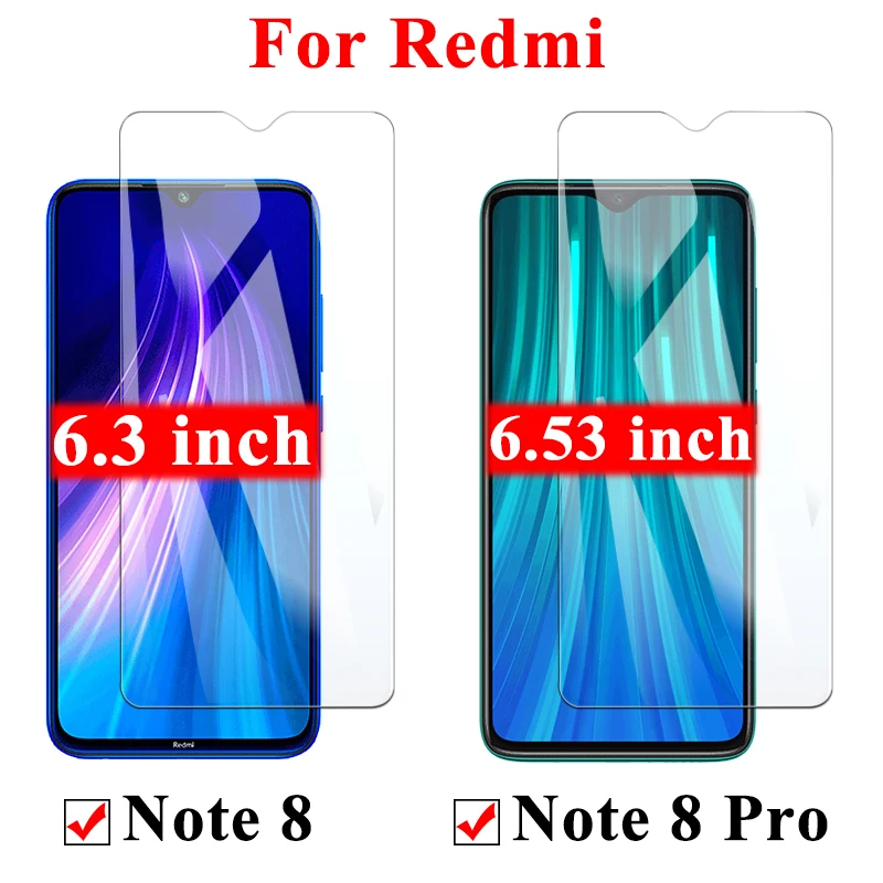 2 шт 9H Защитное стекло для Redmi Note 8 pro 7 закаленное Защитная пленка экрана