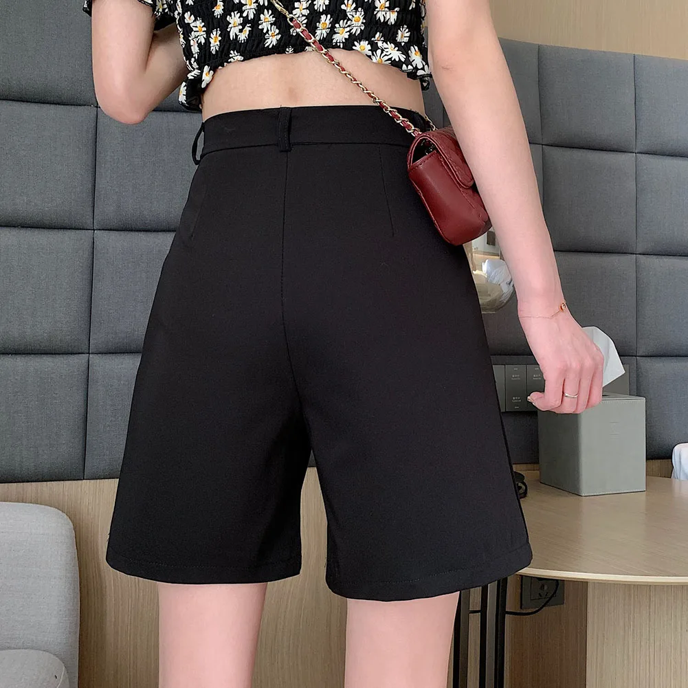 

Женские широкие шорты, летние прямые шорты с высокой талией, повседневные офисные шорты BMF88