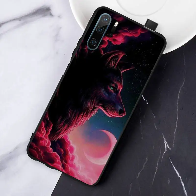 

Wolf horror animal moon Phone Case For Huawei honor Mate P 10 20 30 40 Pro 10i 9 10 20 8 x Lite