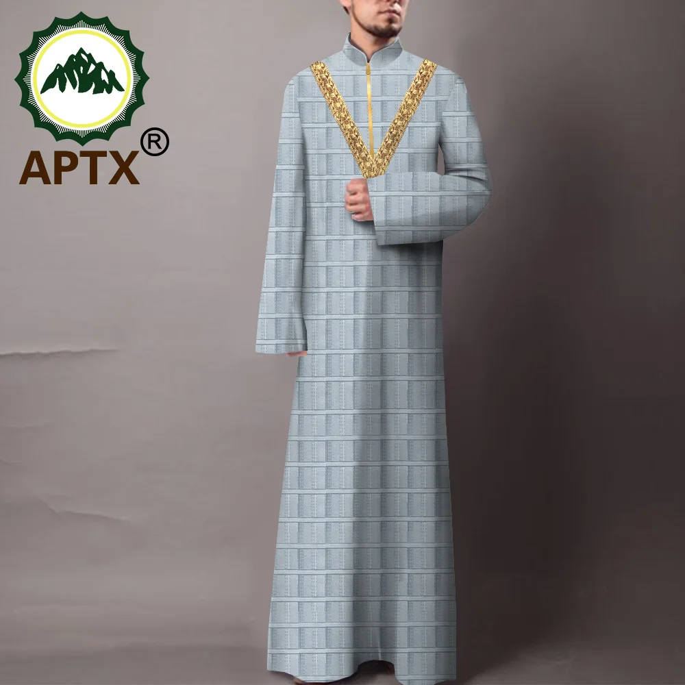 APTX жаккардовый мужской мусульманский халат с длинным рукавом Саудовский