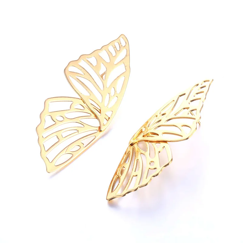 

Elegant Butterfly Earrings for Women Charm Gold Color Hollow Metal Wing Stud Earrings Fashion Boho Jewelry