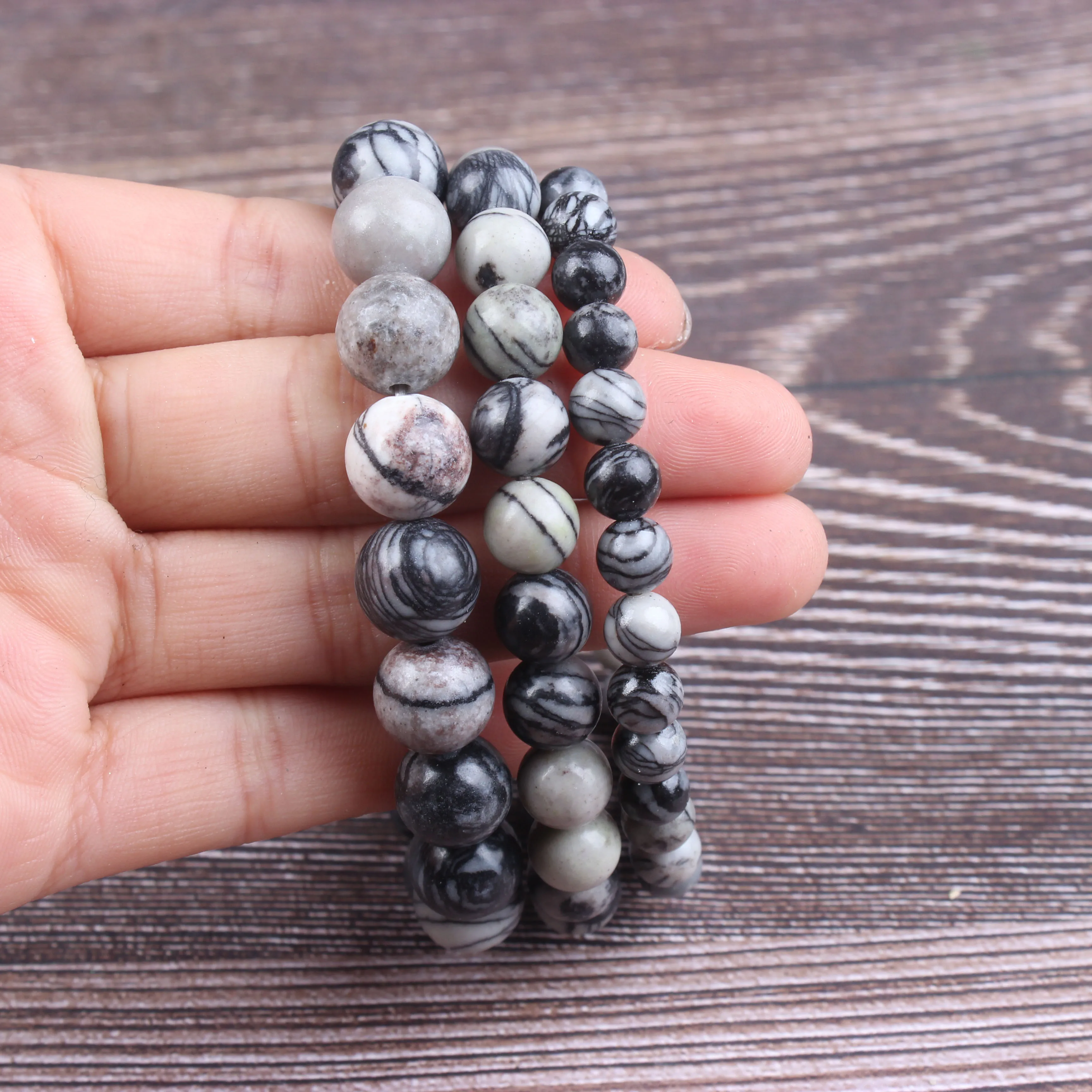 

Fashion jewelry 6 / 8 / 10mm miscellaneous stone bracelet natural jewelry beads are suitable for men's and women's accessories