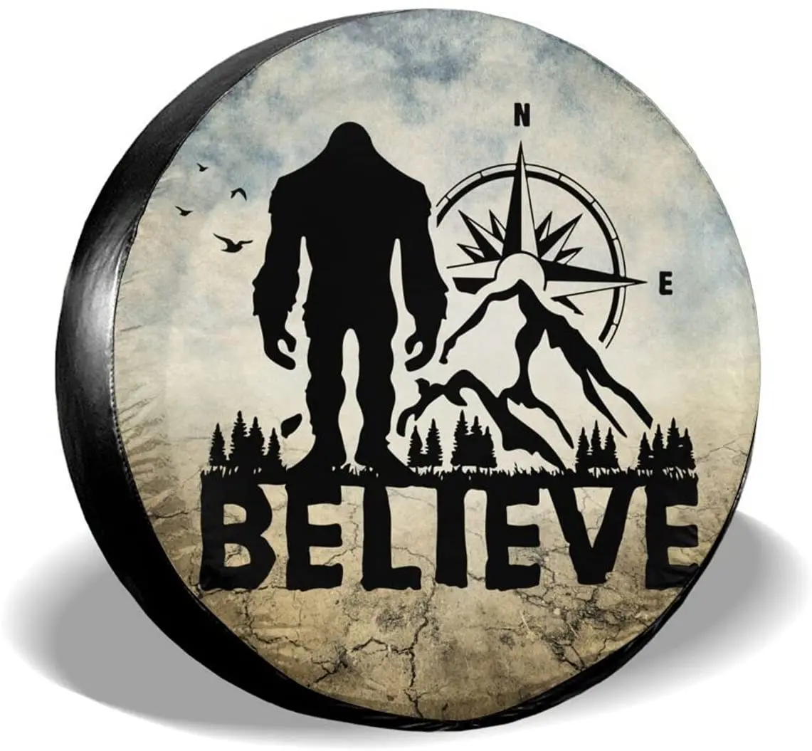 

cozipink Bigfoot Believe Spare Tire Cover Wheel Protectors Weatherproof Universal for Trailer Rv SUV Truck
