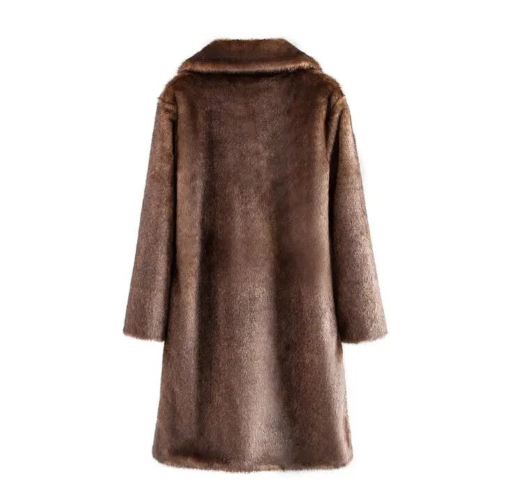Autumn fur leather jacket womens warm brown faux mink fur leather coat women casual loose jackets winter thicken fashion