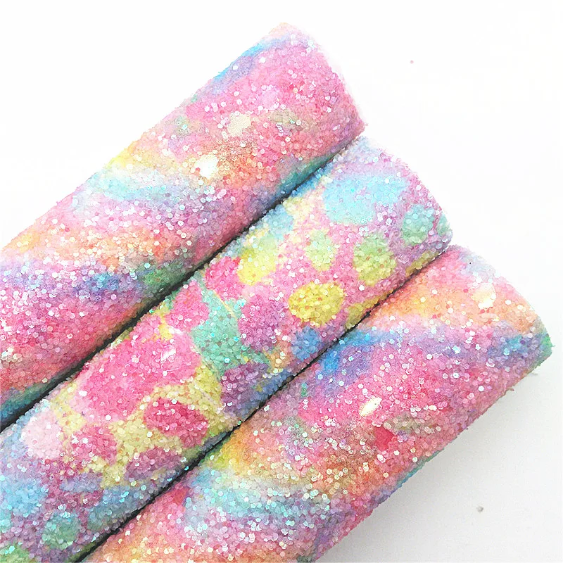 Радужный Леопардовый принт крупные блестящие виниловые тканевые блестки