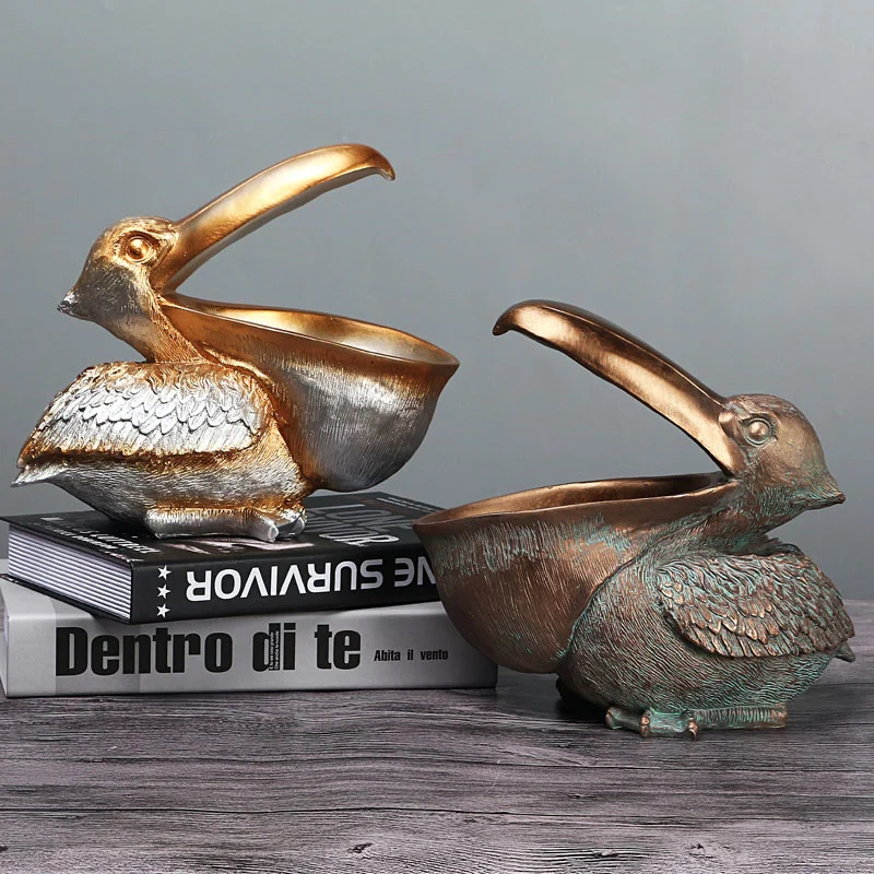 

Статуэтка Pelican из смолы, статуэтка для хранения, украшение для дома, статуя животного, большой держатель для ключей с ртом, аксессуары для де...