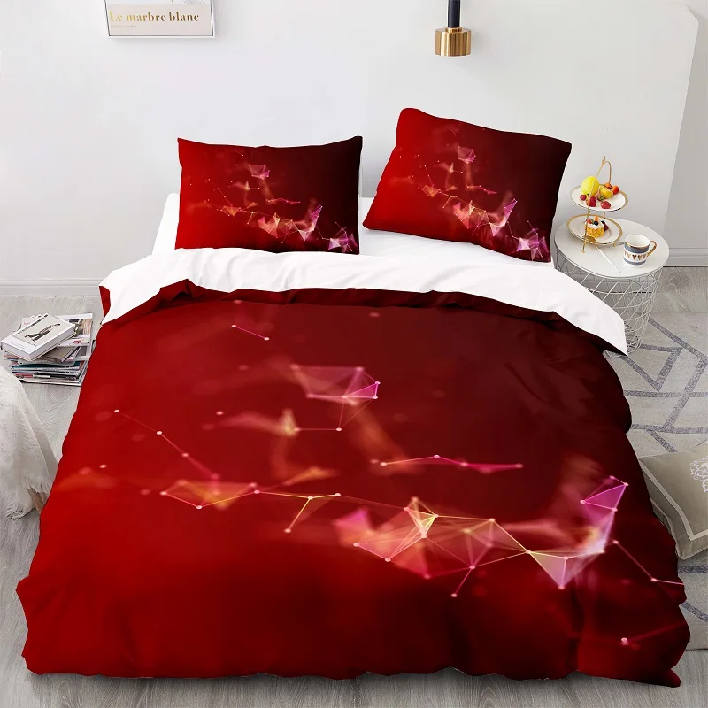 

Sci-Fi Network Communication Red Pattern264Ã—229 Duvet Cover Set With Pillowcase, 220Ã—230 Quilt Cover, King Size Bedding Set