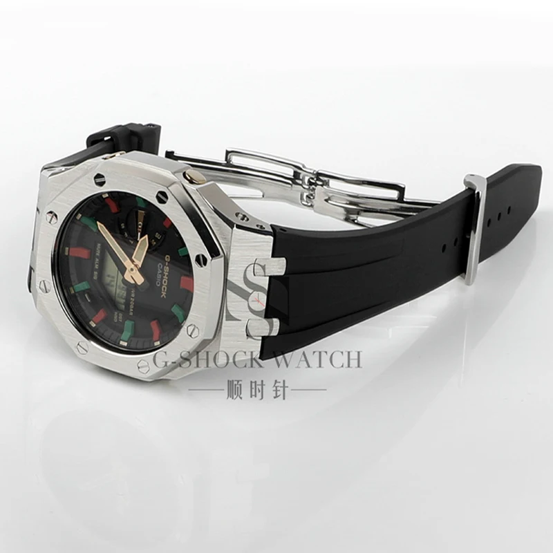 

3rd Generation GA2100 Rubber Watch Strap GA2110 Watchband Stainless Steel Bezel for Casio G Shock GA-2100 Mens Watch Accessories
