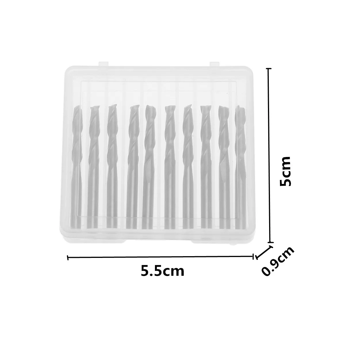 

10 Pcs/Set Carbide Double Flute Spiral End Mill 1/8 Inch 17mm Double Flute Flat Nose End Mill CNC Engraving Cutting Router Bit