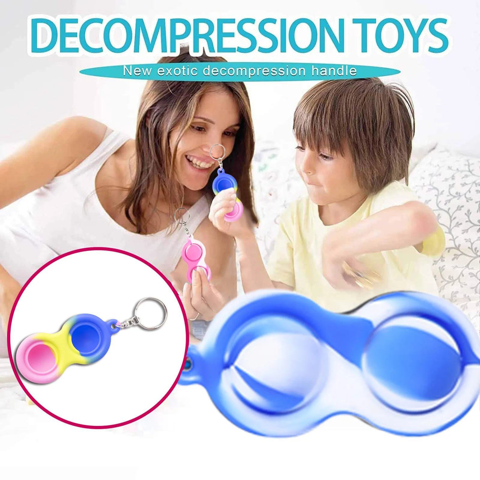 

3pc Push Bubble Fidget Toys Anti Stress Toy Strings Relief Adult Kid Sensory Squishy Antistress Relief Simple Dimple Toy